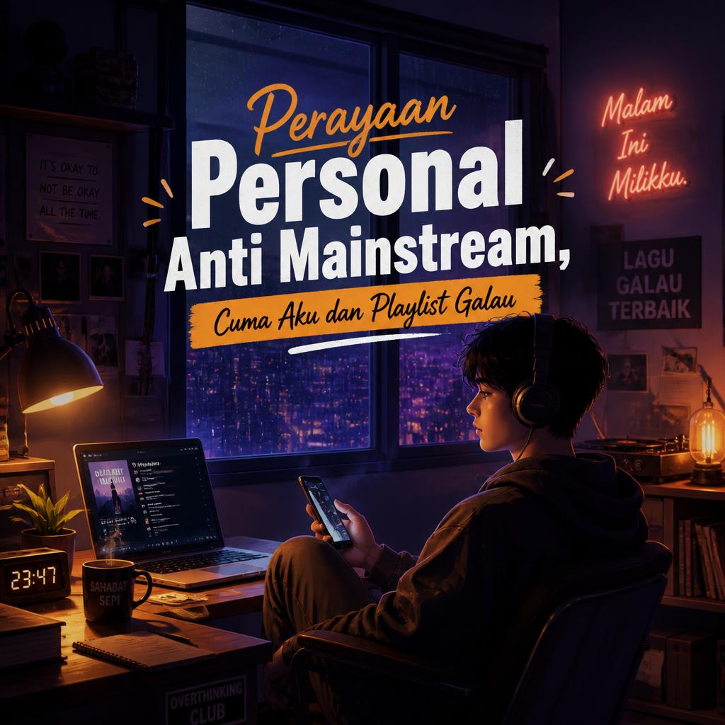 Perayaan Personal Anti Mainstream, Cuma Aku dan Playlist Galau