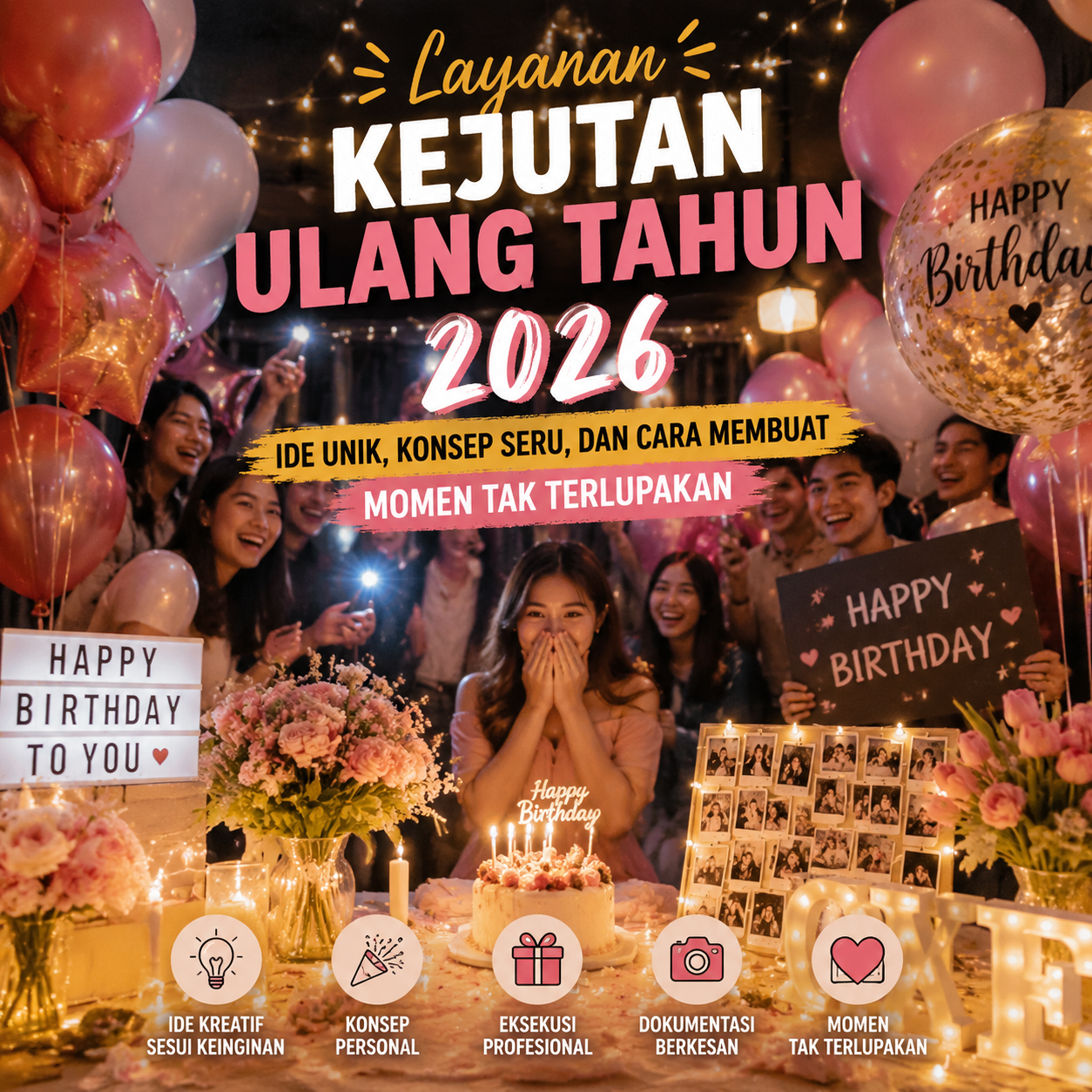 Layanan Kejutan Ulang Tahun 2026: Ide Unik, Konsep Seru, dan Cara Membuat Momen Tak Terlupakan